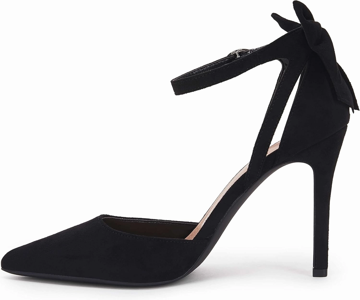 Fashare Womens High Heels Bow Tie Back Sexy Stiletto Ankle Strap Wedding Dress Pumps Shoes