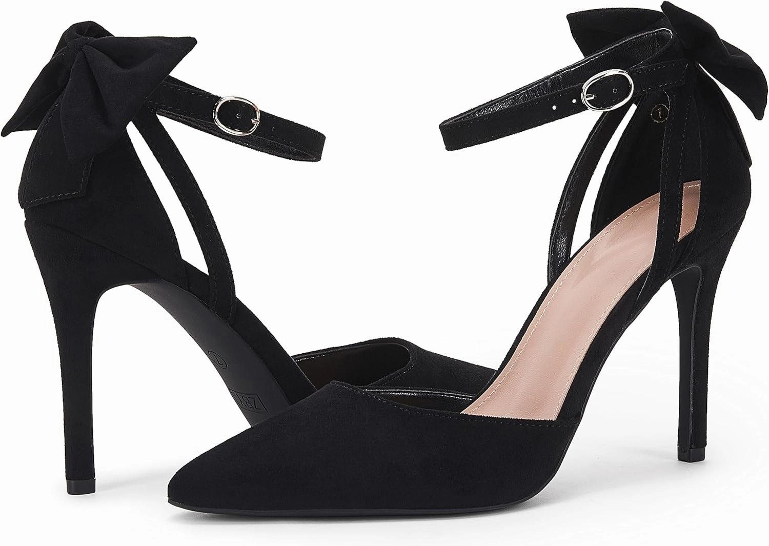 Fashare Womens High Heels Bow Tie Back Sexy Stiletto Ankle Strap Wedding Dress Pumps Shoes