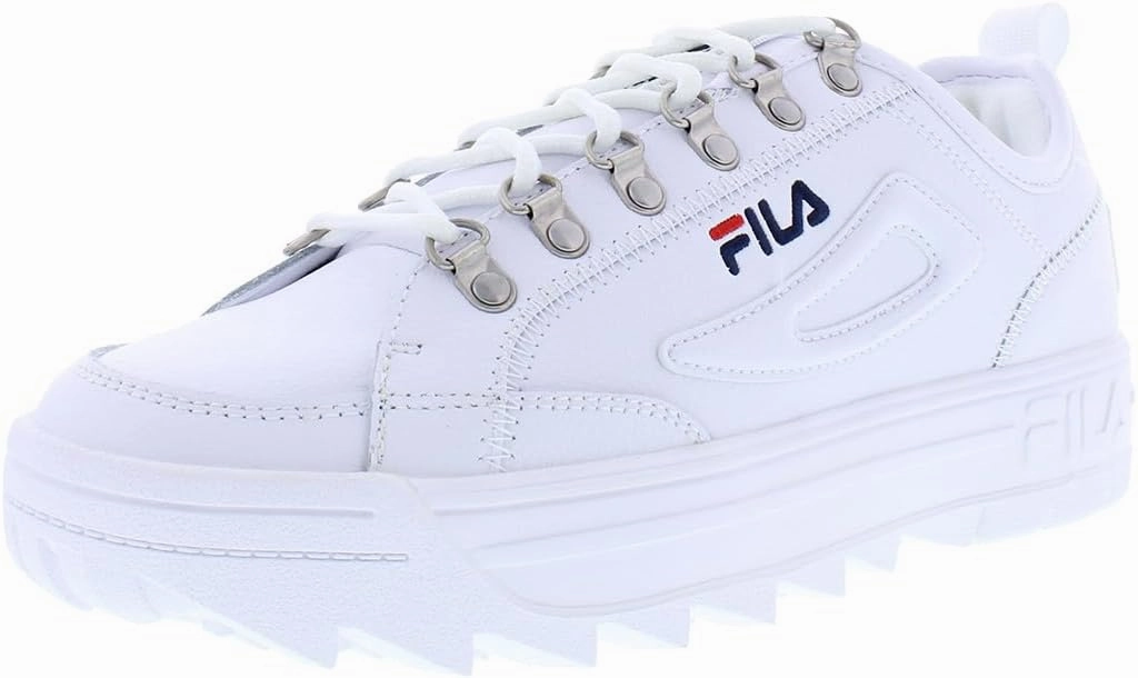 Fila Women's Disruptor Court Shoes White/Silver/Navy 6.5
