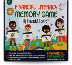 Financial Literacy Themed Memory Matching Game, Memory Match Beginner Financial Terms, Fun and Educational Game for Kids, for Boys & Girls Ages 5 
