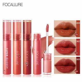 FOCALLURE Shiny Nourish Lipgloss 17 Colors Long-Lasting Glossy Lipstick Waterproof Non-Stick Cup