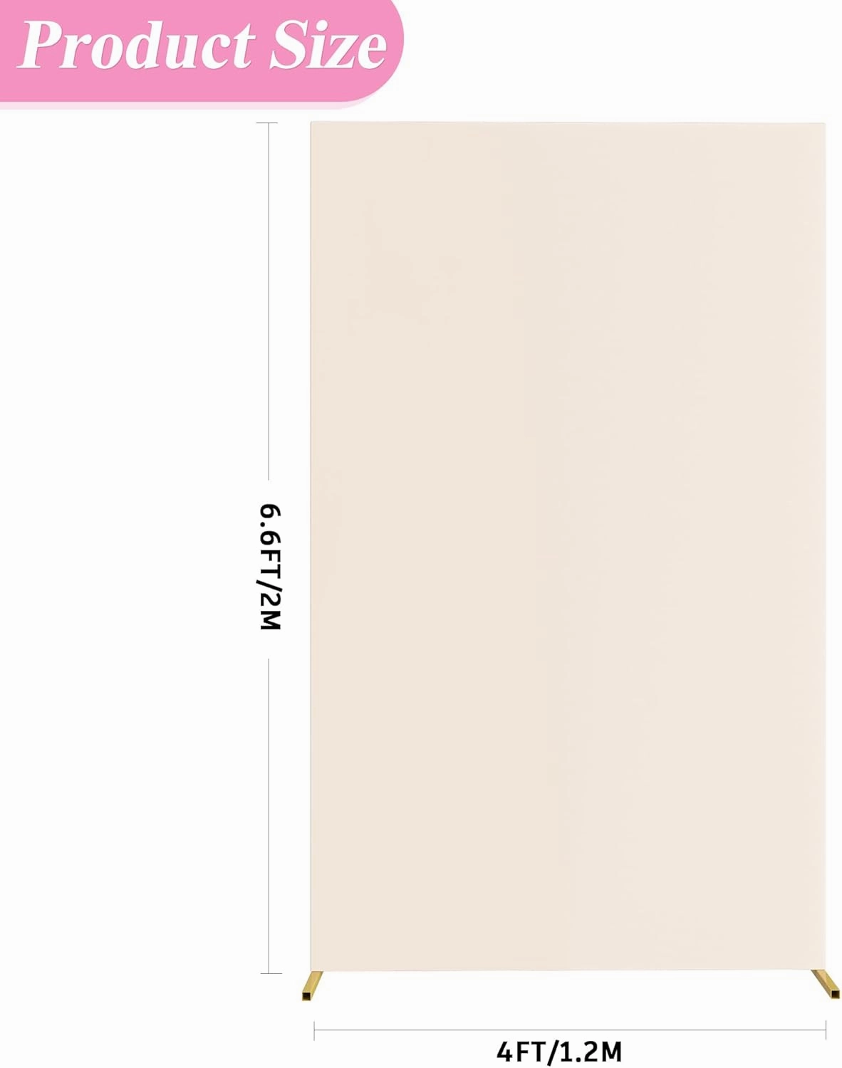 Fomcet Wedding Arch Cover Beige 6.6FT x 4FT Square Spandex Arch Backdrop Covers Stretchy Fabric for Birthday Party Baby Shower Anniversary Arch Stand Decoration