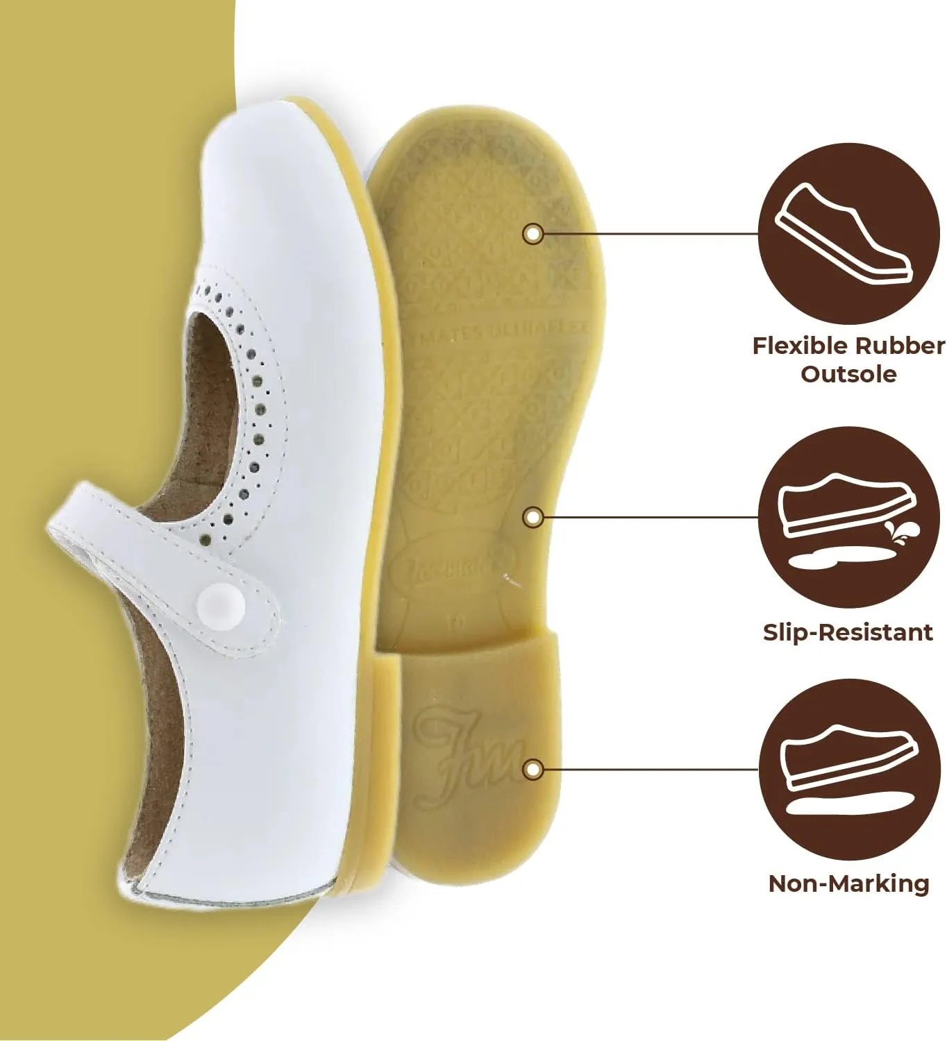 FOOTMATES Emma Patent Leather Mary Jane Girls Party Dress Shoes with Custom-Fit Insoles, Hard Bottom, Slip-Resistant Non-Marking Outsoles - for Toddlers and Little Kids, Ages 1-8