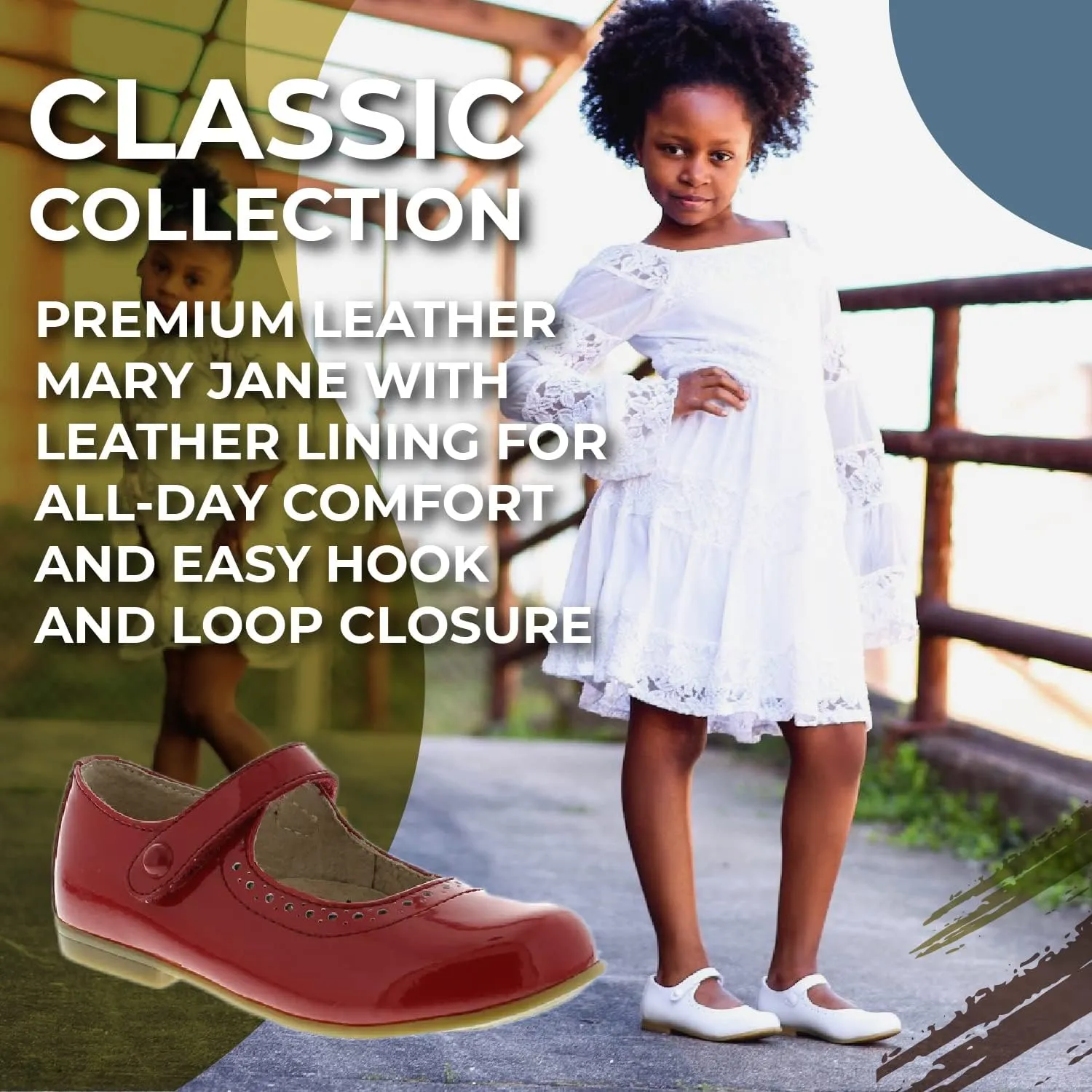 FOOTMATES Emma Patent Leather Mary Jane Girls Party Dress Shoes with Custom-Fit Insoles, Hard Bottom, Slip-Resistant Non-Marking Outsoles - for Toddlers and Little Kids, Ages 1-8