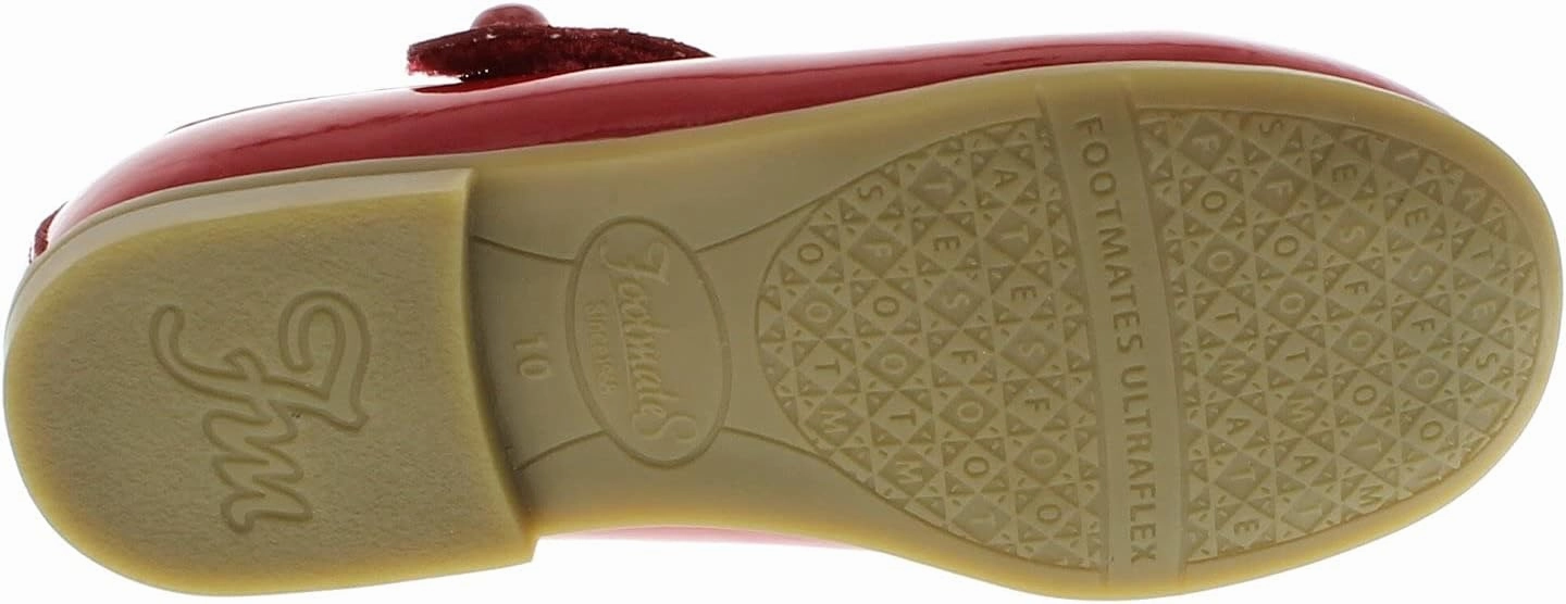 FOOTMATES Emma Patent Leather Mary Jane Girls Party Dress Shoes with Custom-Fit Insoles, Hard Bottom, Slip-Resistant Non-Marking Outsoles - for Toddlers and Little Kids, Ages 1-8
