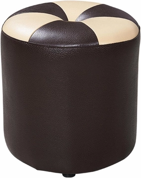 Footstool Ottomans Foot Stool Ottomans Foot Stool Cowhide Footstool Round Foot Stools Shoe Change Stool Pouffe Footstool Ottomans for The Bedroom Ottomans for Living Room, Khaki- 3