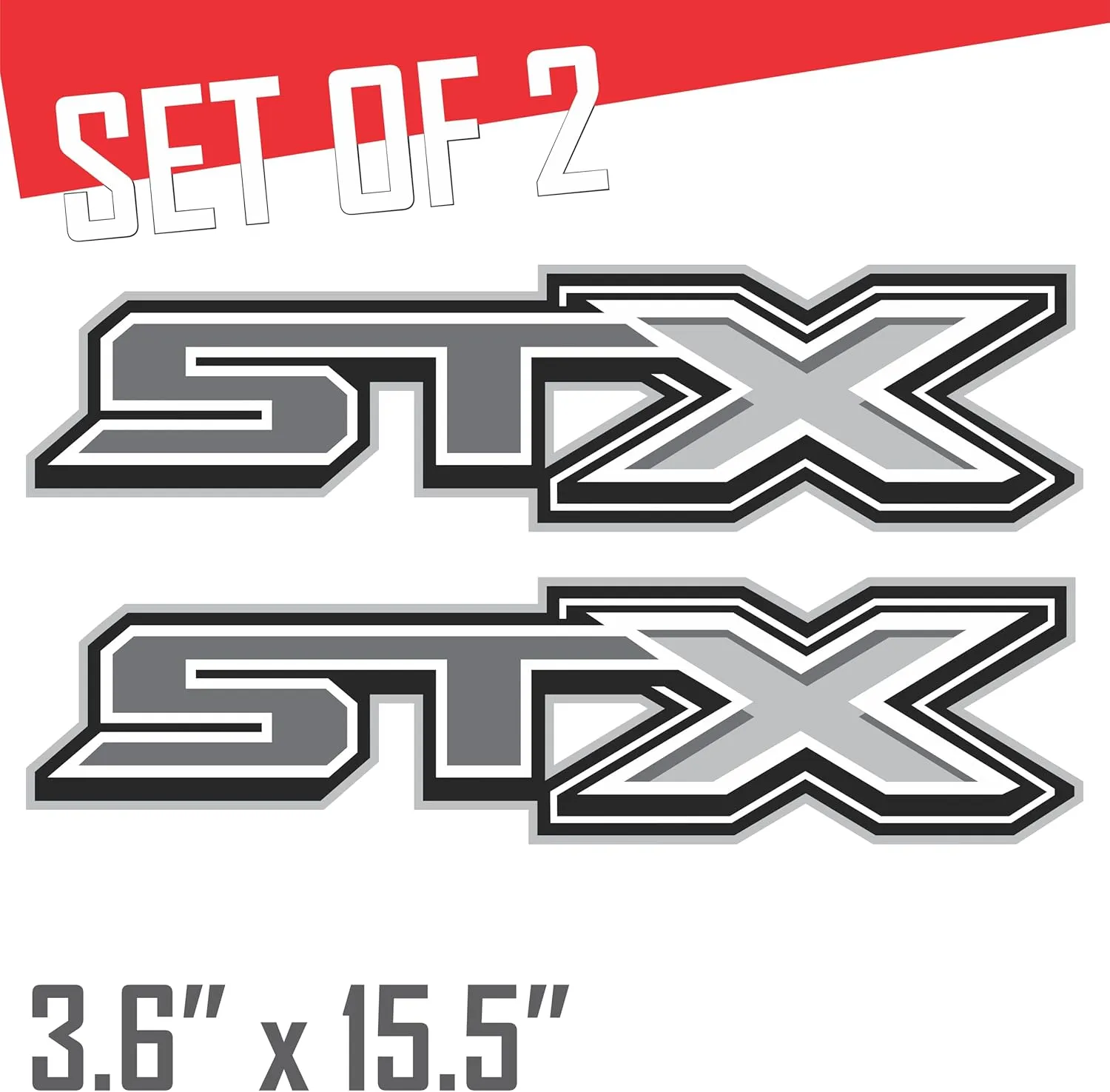 Ford f150 STX Decal Off Road Replacement Sticker, Compatible with Ford F150 Truck, Set of 2, Premium Series (Gray/Metallic Finish)