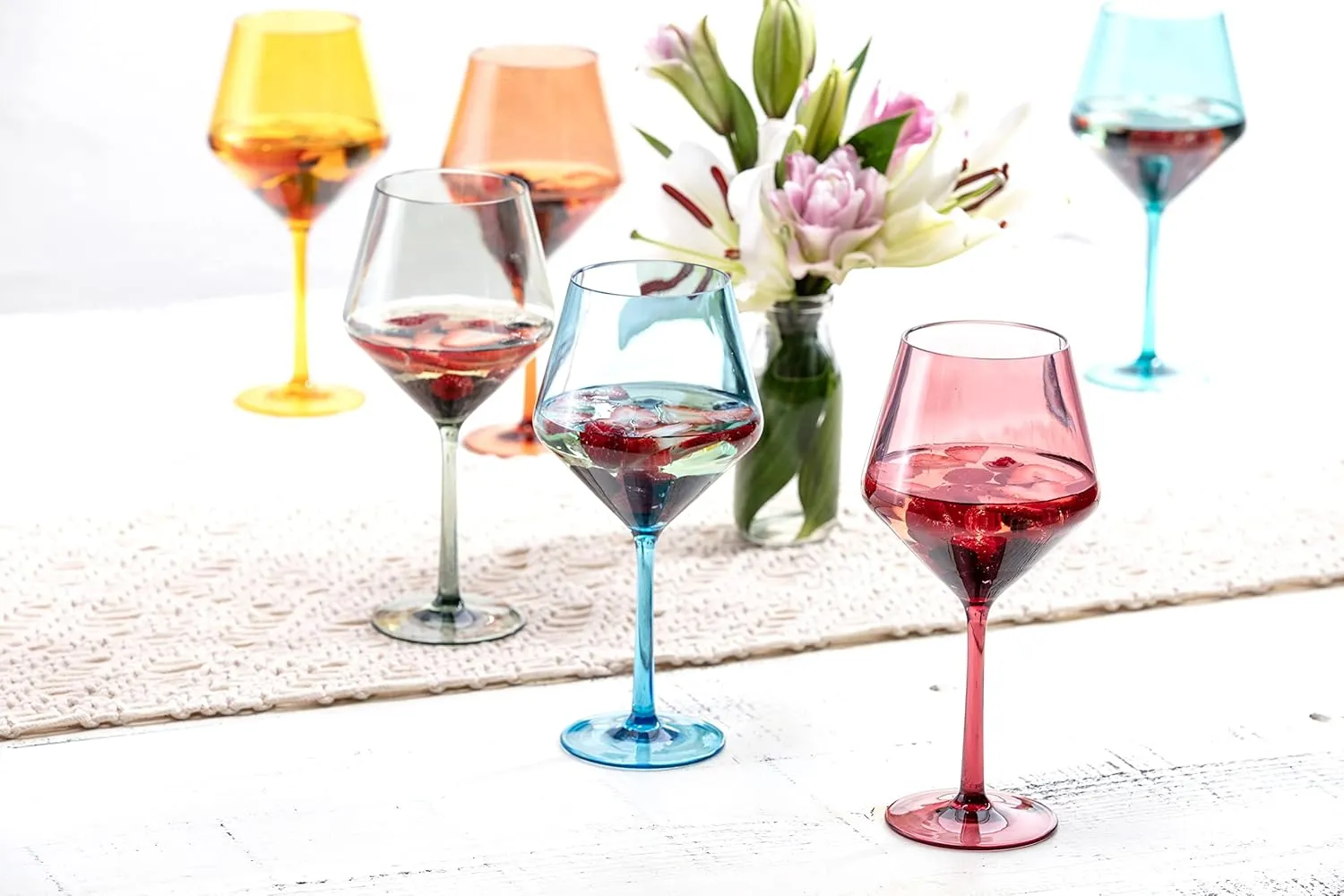 Fortessa Sole Outdoor Shatter Resistant BPA Free Premium Copolyester Plastic Drinkware 6 Pack, Terra Cotta Orange, Cabernet Glass