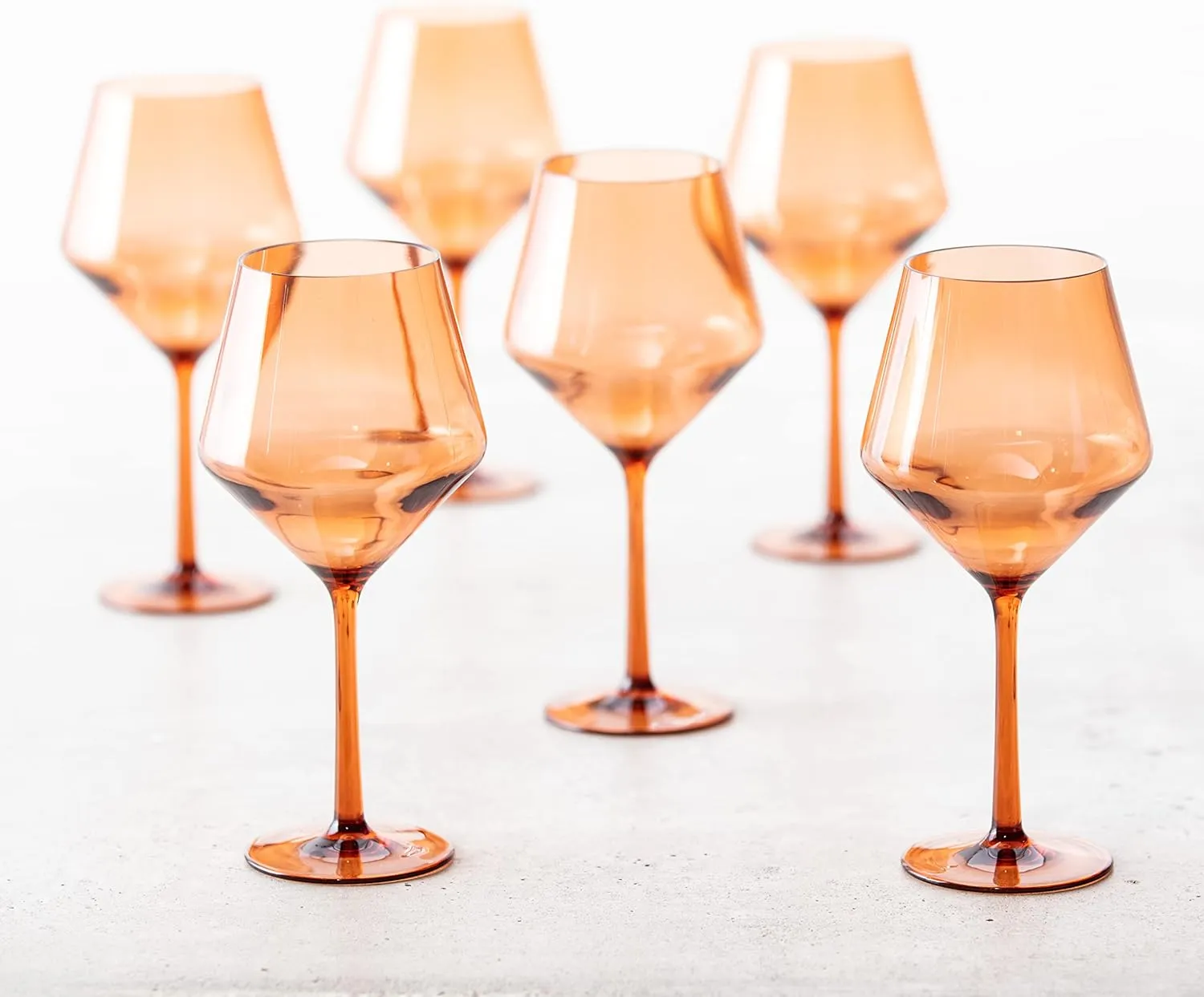 Fortessa Sole Outdoor Shatter Resistant BPA Free Premium Copolyester Plastic Drinkware 6 Pack, Terra Cotta Orange, Cabernet Glass