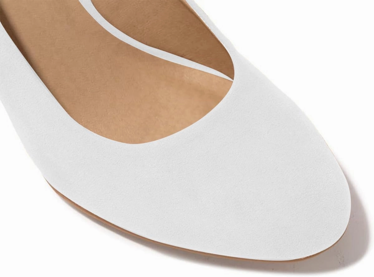 FOWT Women's Classic Wedge Pumps Basic Closed Almond Toe Thick High Heels Slip On Comfy Shoes Casual Dress Comfort Soft Walking Shoes, Nude US Size 4-16 M