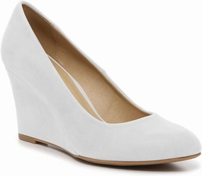 FOWT Women's Classic Wedge Pumps Basic Closed Almond Toe Thick High Heels Slip On Comfy Shoes Casual Dress Comfort Soft Walking Shoes, Nude US Size 4-16 M