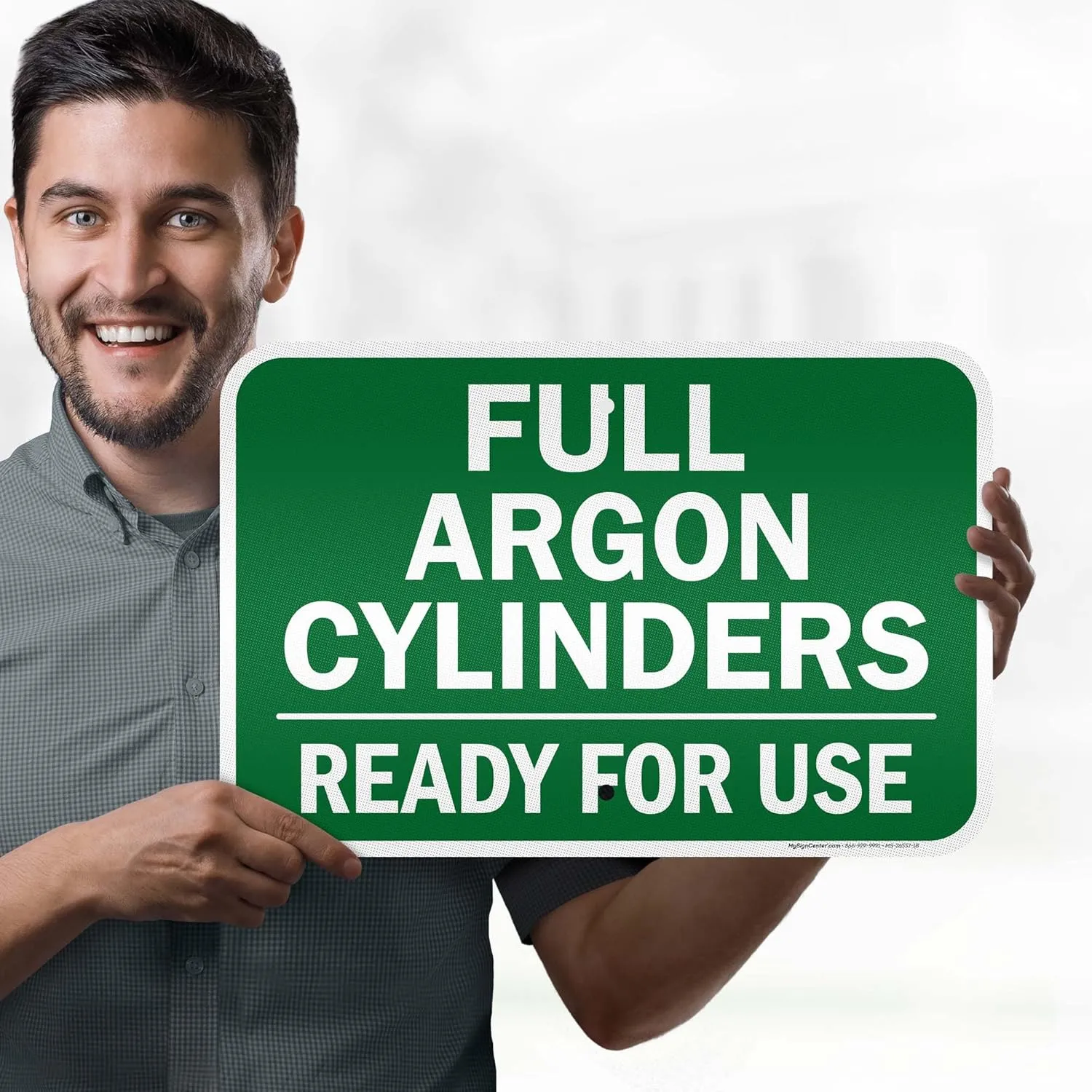 Full Argon Cylinders Sign, 12x18 Inches, 3M EGP Reflective .063 Aluminum, Fade Resistant, Made in USA by My Sign Center