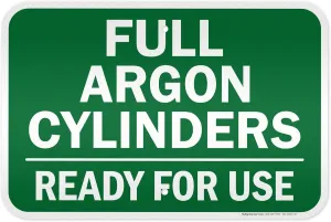 Full Argon Cylinders Sign, 12x18 Inches, 3M EGP Reflective .063 Aluminum, Fade Resistant, Made in USA by My Sign Center