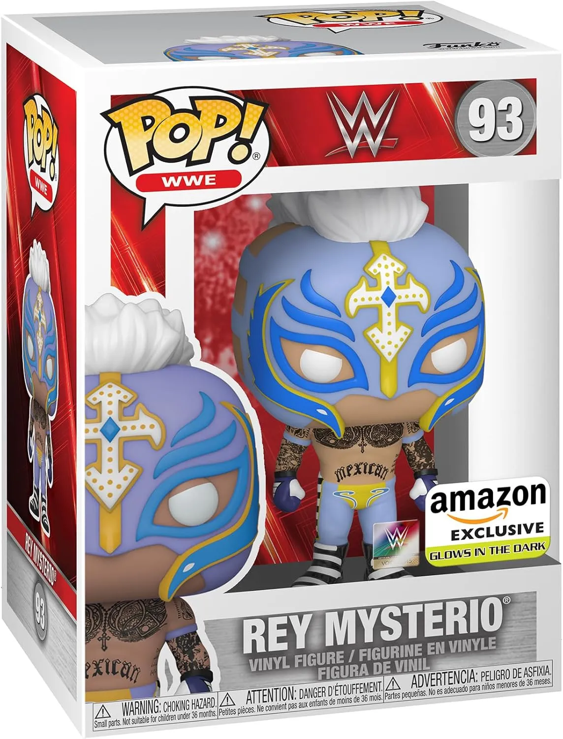 Funko POP WWE: Rey Mysterio, Glow in The Dark, Amazon Exclusive, Multicolor, (58784)