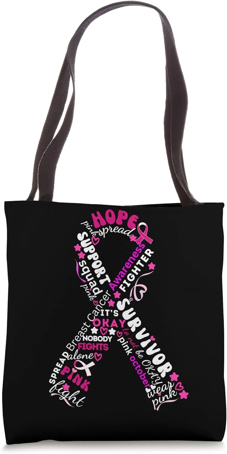 Funny Colorful Awareness Apparel : In October We Wear Pink Tote Bag