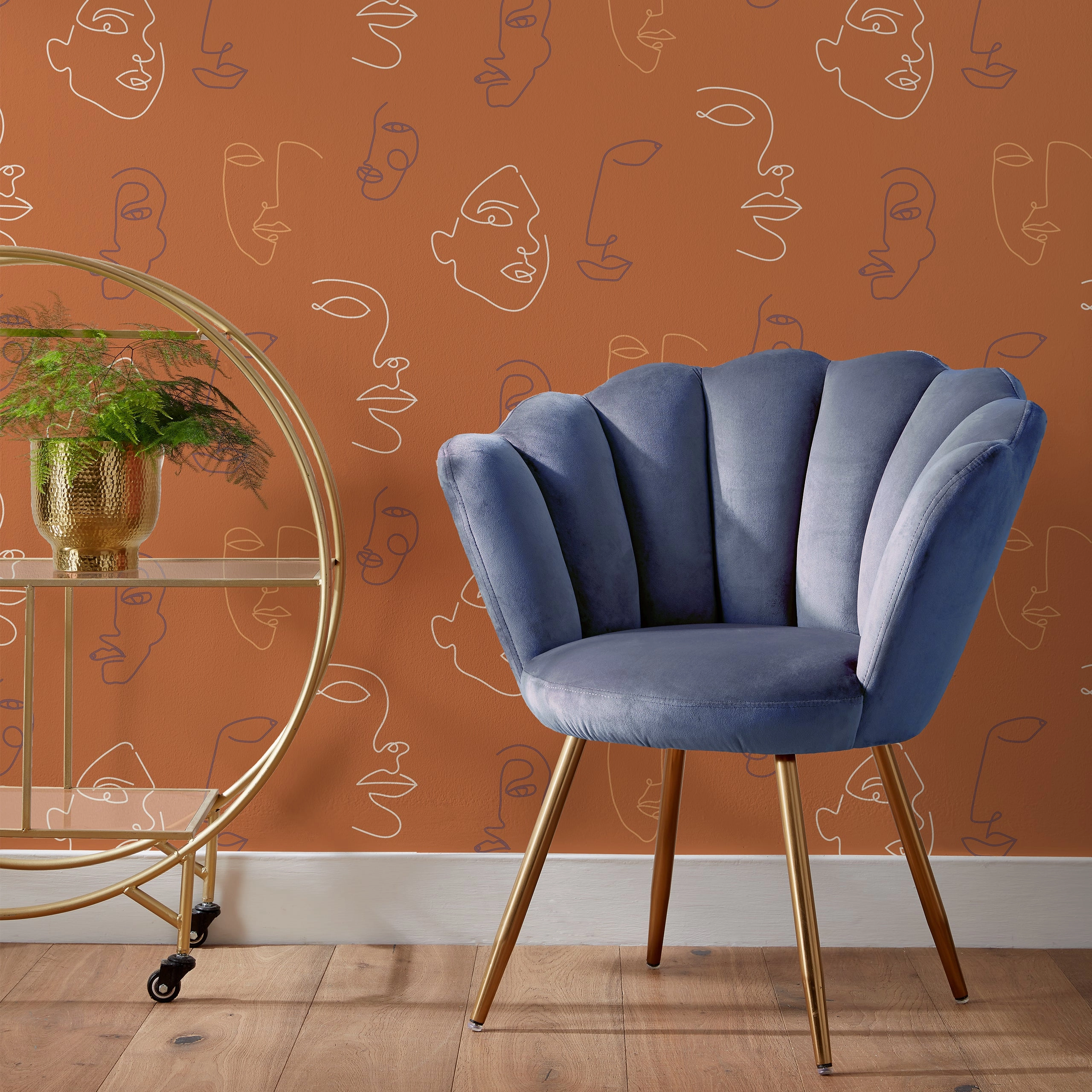 furn. Kindred Easy to apply Wallpaper Terracotta Coral