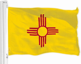 G128 New Mexico NM State Flag | 3x5 Ft | LiteWeave Pro Series Printed 150D Polyester | Indoor/Outdoor, Vibrant Colors, Brass Grommets, Thicker and More Durable Than 100D 75D Polyester