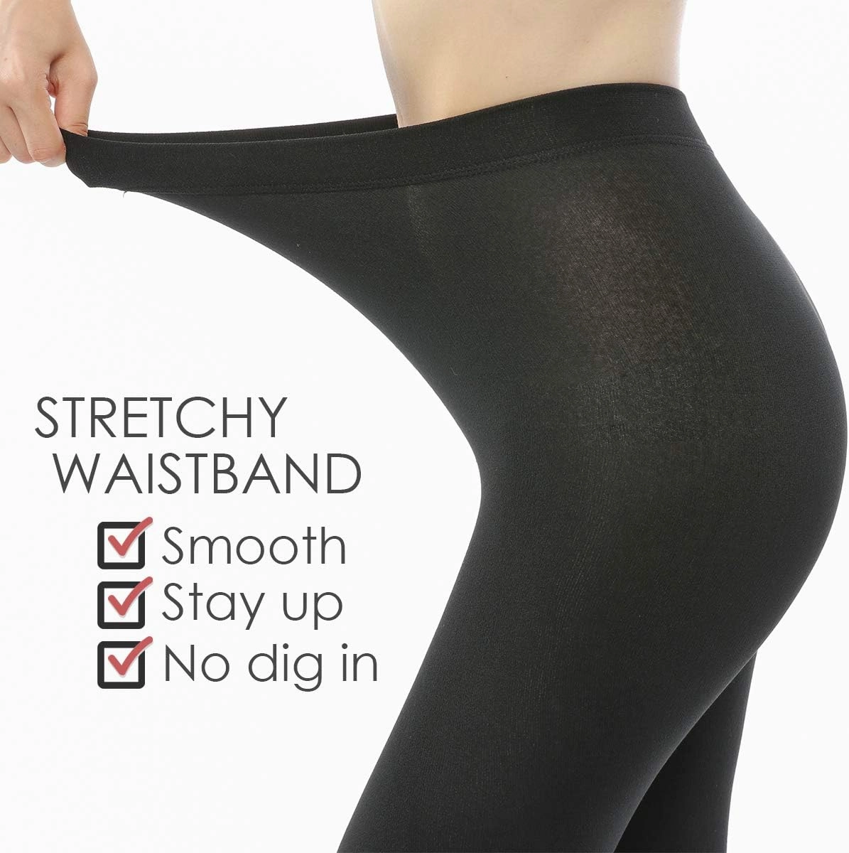 G&Y 2 Pairs Fleece Lined Tights for Women - 100D Opaque Warm Winter Pantyhose