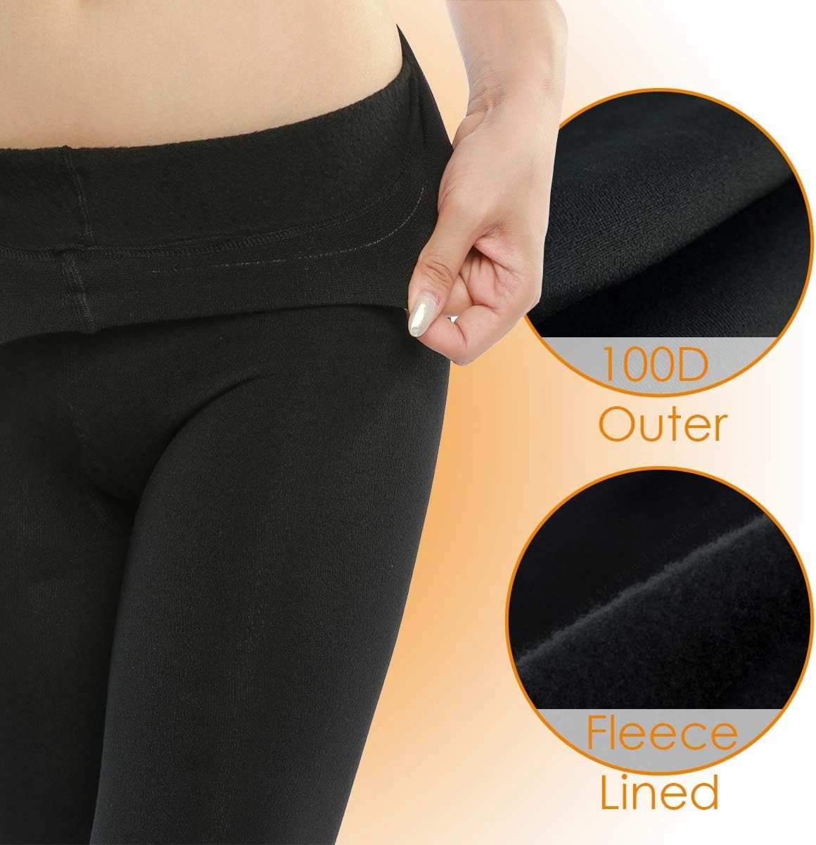 G&Y 2 Pairs Fleece Lined Tights for Women - 100D Opaque Warm Winter Pantyhose