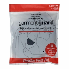 Garment Guard: The Original Disposable Adhesive COTTON Underarm Sweat Pads, Unisex to Prevent Armpit Stain (10 pairs, Black)