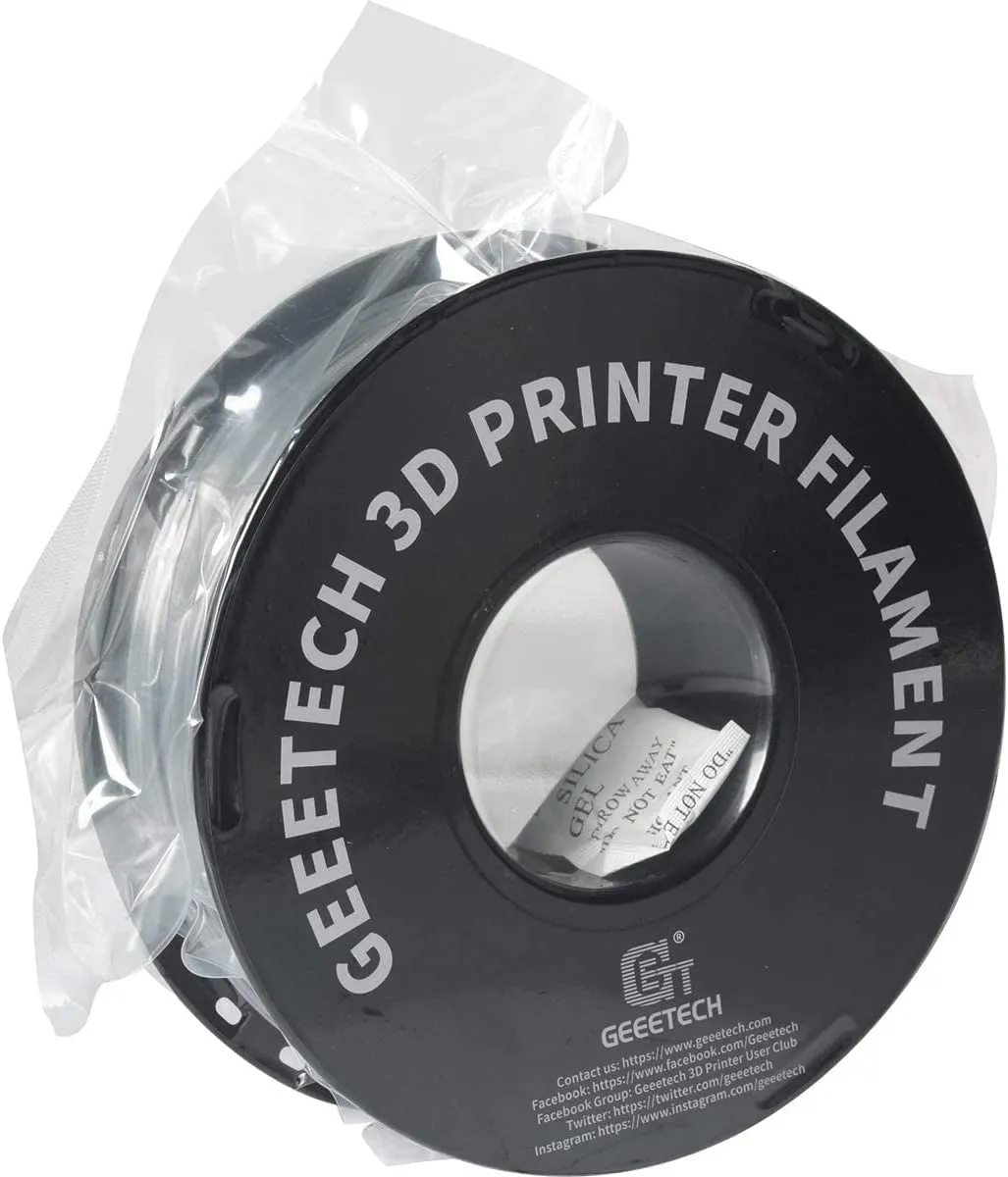 Geeetech Silk PLA Filament 1.75mm for 3D Printer, Metal-Like Shiny Consumable 1kg (2.2lbs) 1 Spool, Dimensional Accuracy  /- 0.03 mm,Metallic Silver