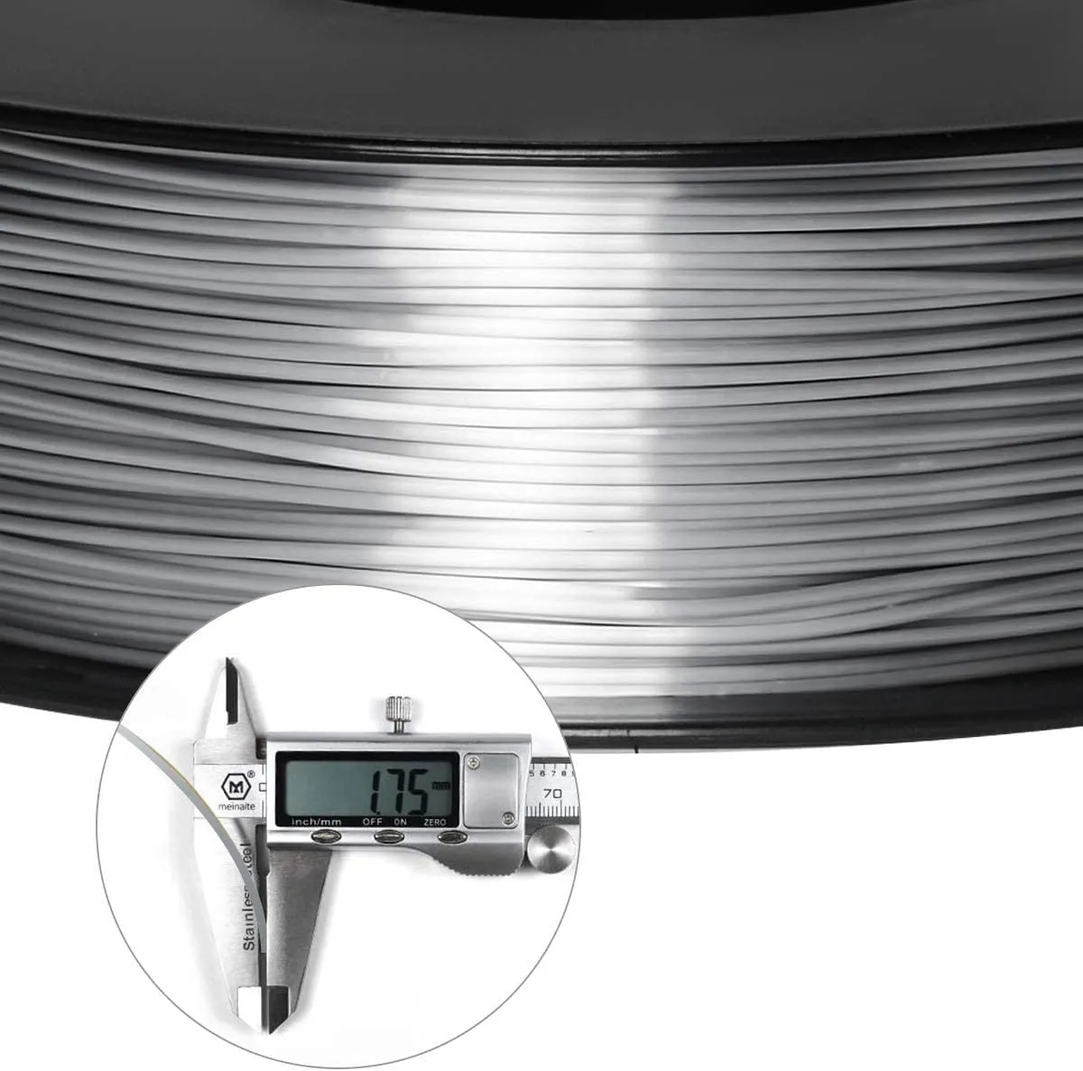 Geeetech Silk PLA Filament 1.75mm for 3D Printer, Metal-Like Shiny Consumable 1kg (2.2lbs) 1 Spool, Dimensional Accuracy  /- 0.03 mm,Metallic Silver