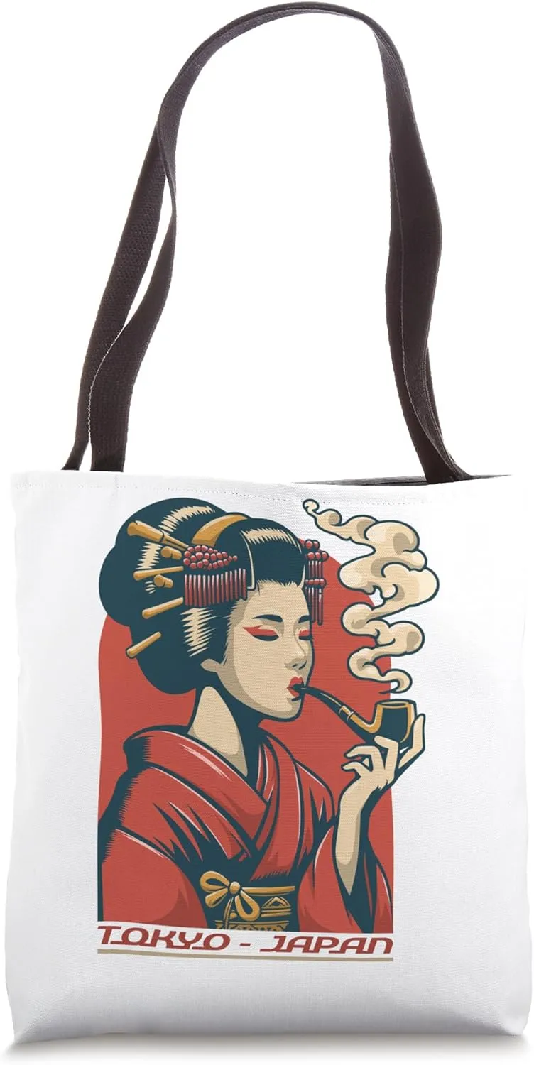 Geisha Tokyo Japan Samurai Shogun Steampunk Anime Manga Asia Tote Bag