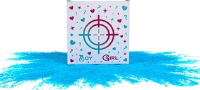 Gender Reveal Powder Box | Pink or Blue Kit | 10 LB Powder 12 Inch Shooting Target Box | Gender Reveal Party Ideas | Ultimate Party Supplies (Blue)