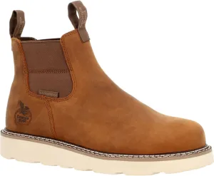 Georgia Boot Core 37 Wedge Waterproof Chelsea Work Boot, Barracuda Gold, Size 12(W)