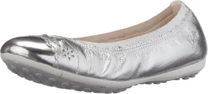 Geox Junior Piuma 40 Ballet Flat (Toddler/Little Kid/Big Kid), Silver, 39 EU (6 M US Big Kid)