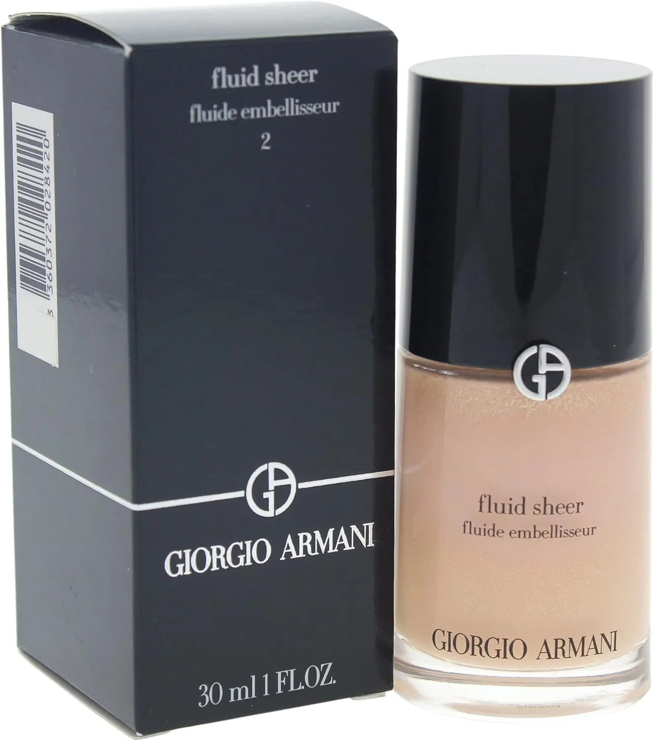 Giorgio Armani Fluid Sheer # 2 Shimmering Beige Complexion, 1.0 Ounce