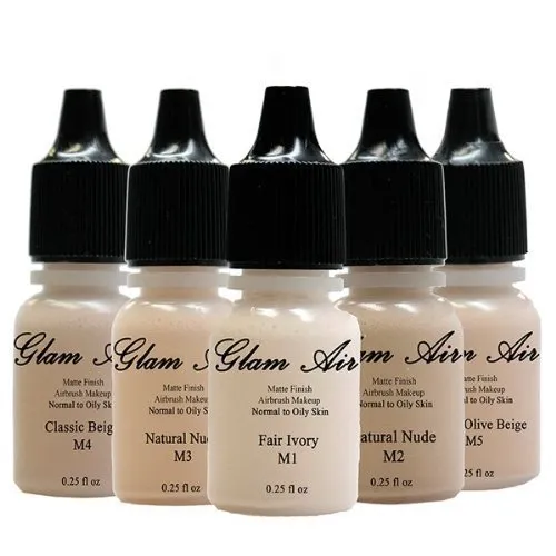 Glam Air Airbrush Water-based Foundation in 5 Assorted Light Matte Shades (for Normal To oily Light/Fair skin)