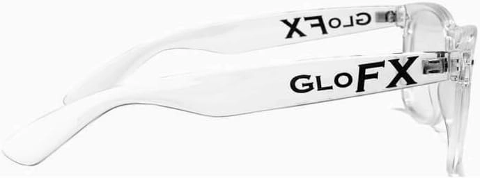 GloFX Ultimate Diffraction Glasses - Clear - 3D Prism Rainbow Effect - Great Edm, Festival, Concert, Fireworks, Christmas Lights, and Rave Accessory - Clear Frames