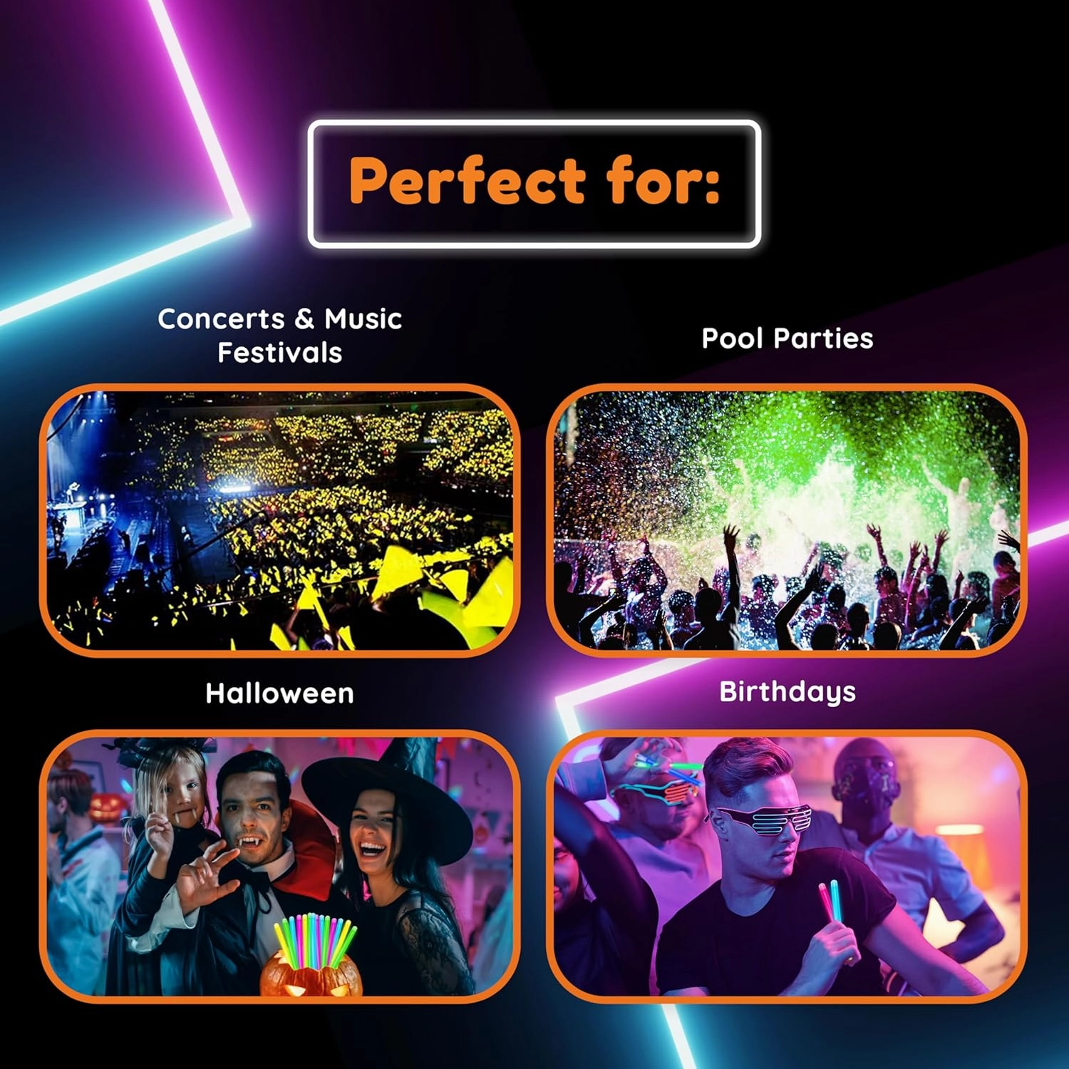 Glow Fever Glow in The Dark Sticks - 100 ct 6" Glow Sticks Bulk Party Pack with End Caps & Lanyards - Glow Party Favors for Concert, Festival, & Wedding Neon Light Sticks by Party Dragon, Yellow