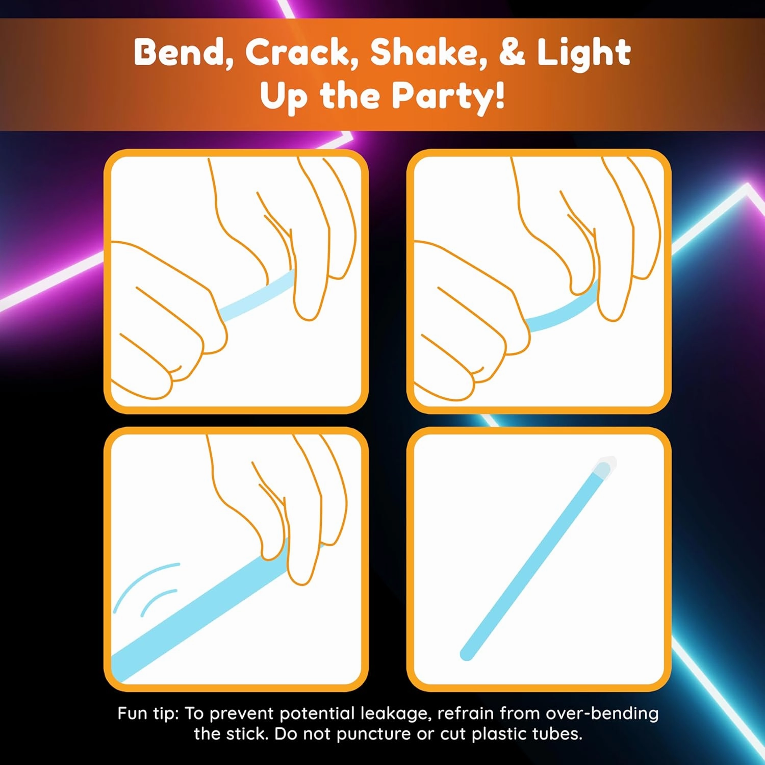 Glow Fever Glow in The Dark Sticks - 100 ct 6" Glow Sticks Bulk Party Pack with End Caps & Lanyards - Glow Party Favors for Concert, Festival, & Wedding Neon Light Sticks by Party Dragon, Yellow