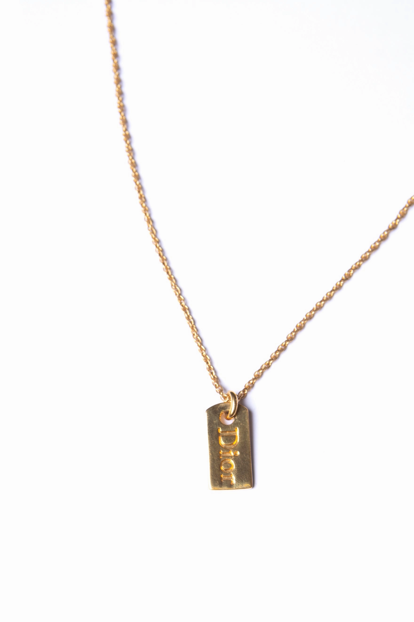 Gold Dog Tag Necklace