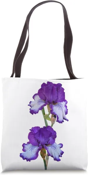 Gorgeous Iris Flower Exotic Purple White Shapes Mania Tote Bag