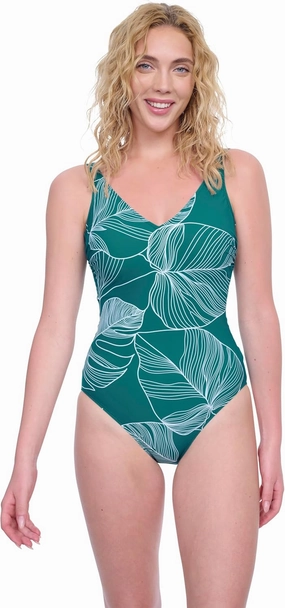 Gottex Women’s V-Neck One Piece Stylish Elegant Versatile Summer Bathing Suit with Soft Cups and Tummy Control Swim Essential