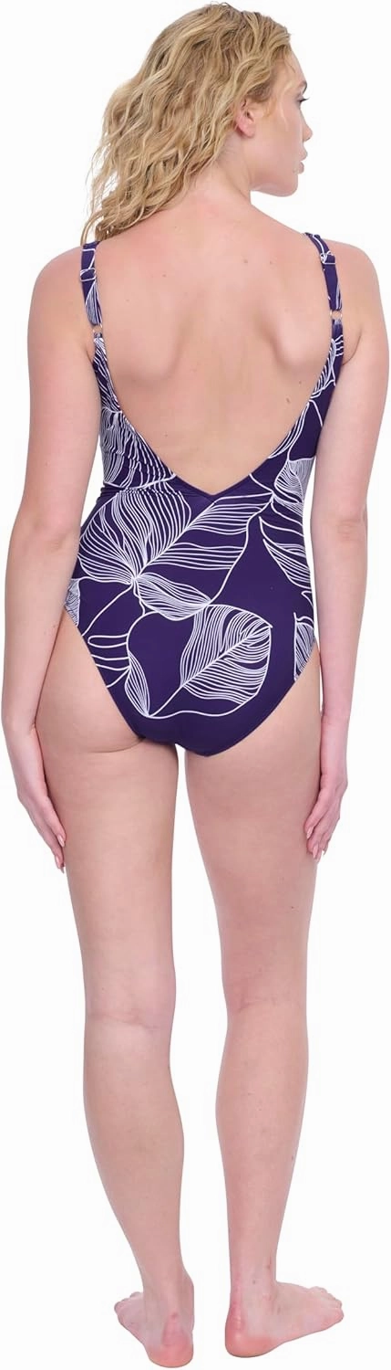 Gottex Women’s V-Neck One Piece Stylish Elegant Versatile Summer Bathing Suit with Soft Cups and Tummy Control Swim Essential