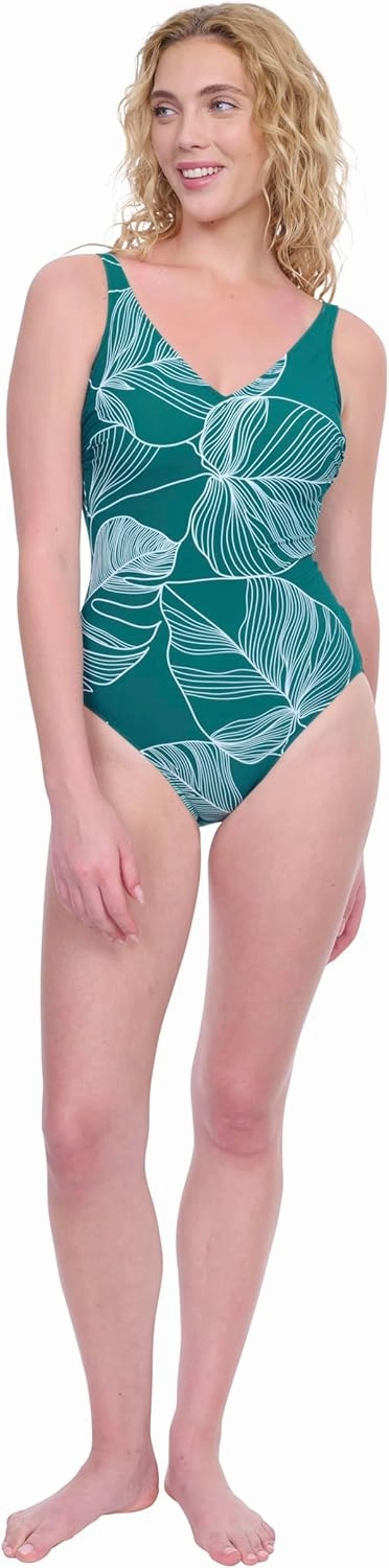 Gottex Women’s V-Neck One Piece Stylish Elegant Versatile Summer Bathing Suit with Soft Cups and Tummy Control Swim Essential