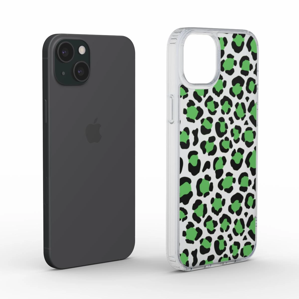 Green Leopard Print Phone Case | Clear Phone Case