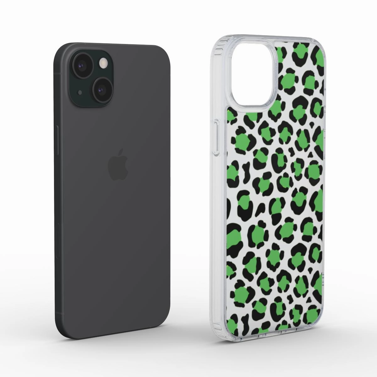 Green Leopard Print Phone Case | Clear Phone Case