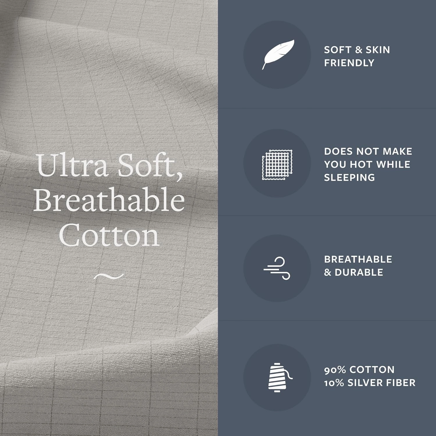 GroundLuxe Organic Fitted Grounding Sheet in Beige for a California King Size Bed