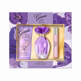 GUESS Girl Belle Eau de Toilette 3 Piece Gift Set - Perfume Spray 3.4 Fl. Oz., Travel Spray 0.5 Fl. Oz., & Body Lotion 6.7 Fl. Oz