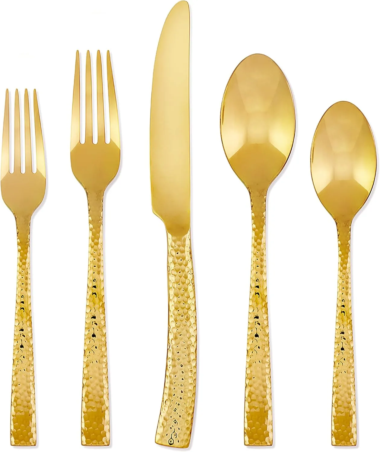Hampton Forge Paris Hammered , Stainless Steel, 20-Piece Flatware Set, Gold