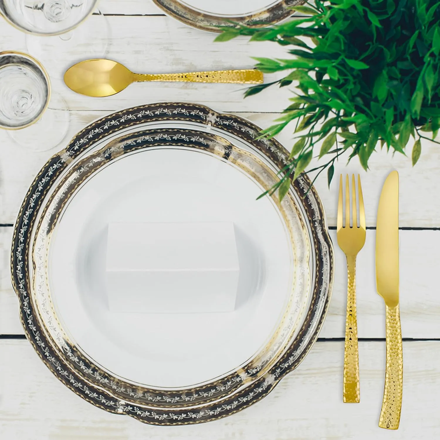 Hampton Forge Paris Hammered , Stainless Steel, 20-Piece Flatware Set, Gold