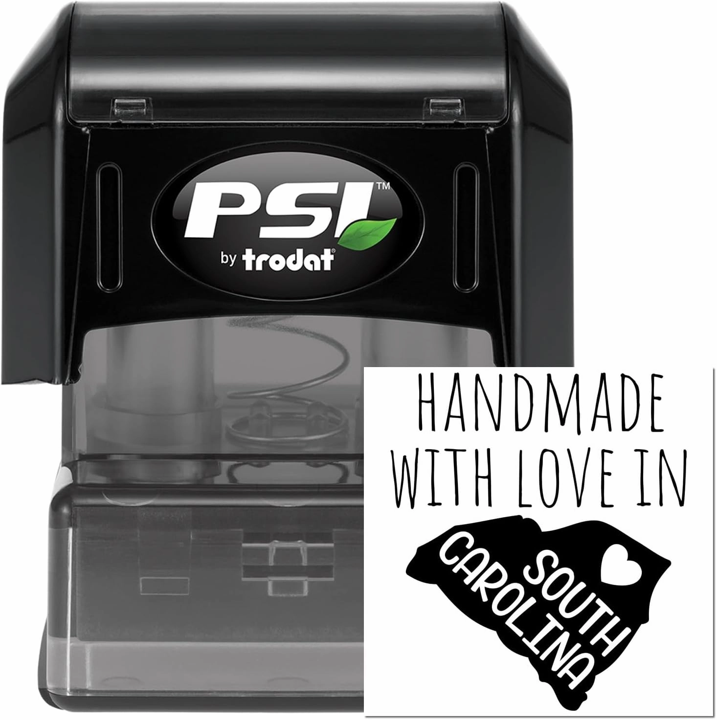 Handmade with Love in South Carolina Stamp - Pre-Inked 1-5/8 Size, South Carolina Residents & Makers, Ideal for Crafting, DIY Projects, and Personalization - Made in SC Stamp, Made in Stamp