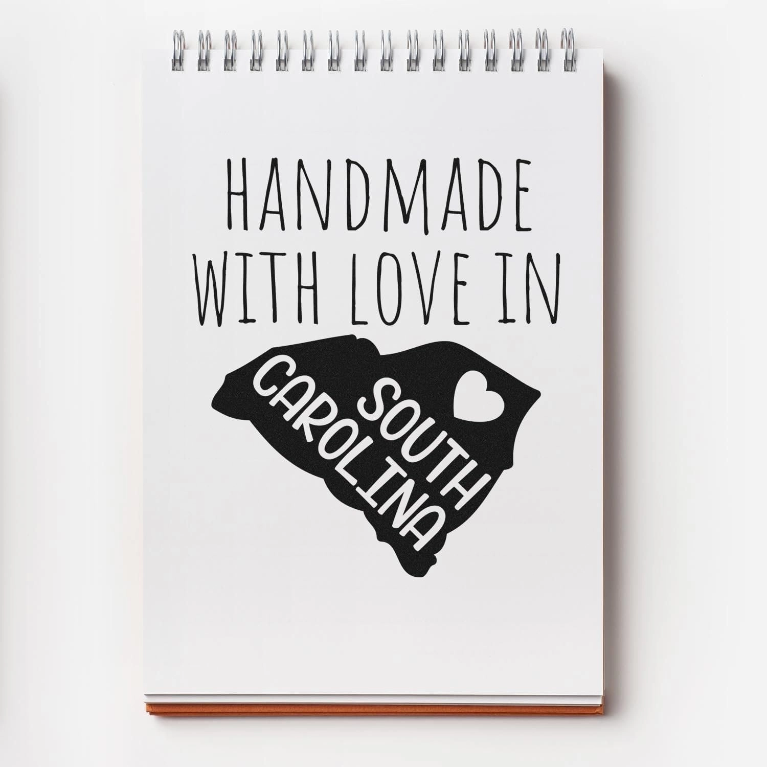 Handmade with Love in South Carolina Stamp - Pre-Inked 1-5/8 Size, South Carolina Residents & Makers, Ideal for Crafting, DIY Projects, and Personalization - Made in SC Stamp, Made in Stamp