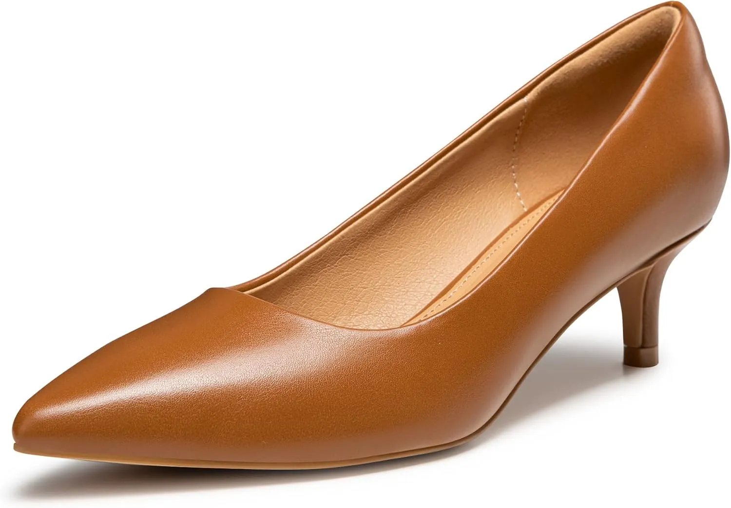 Heel The World Women's Pumps, Black Nude White Gold Brown Kitten Heels for Women 2 inch