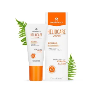 Helio.care Color Gel Cream SPF 50 Tinted Sunscreen | Light Shade | Covers Dark Spots & Uneven Skin Tone | Hydrating, Dewy Makeup Base | No White Cast | UVB/UVA Protection | 50 ml